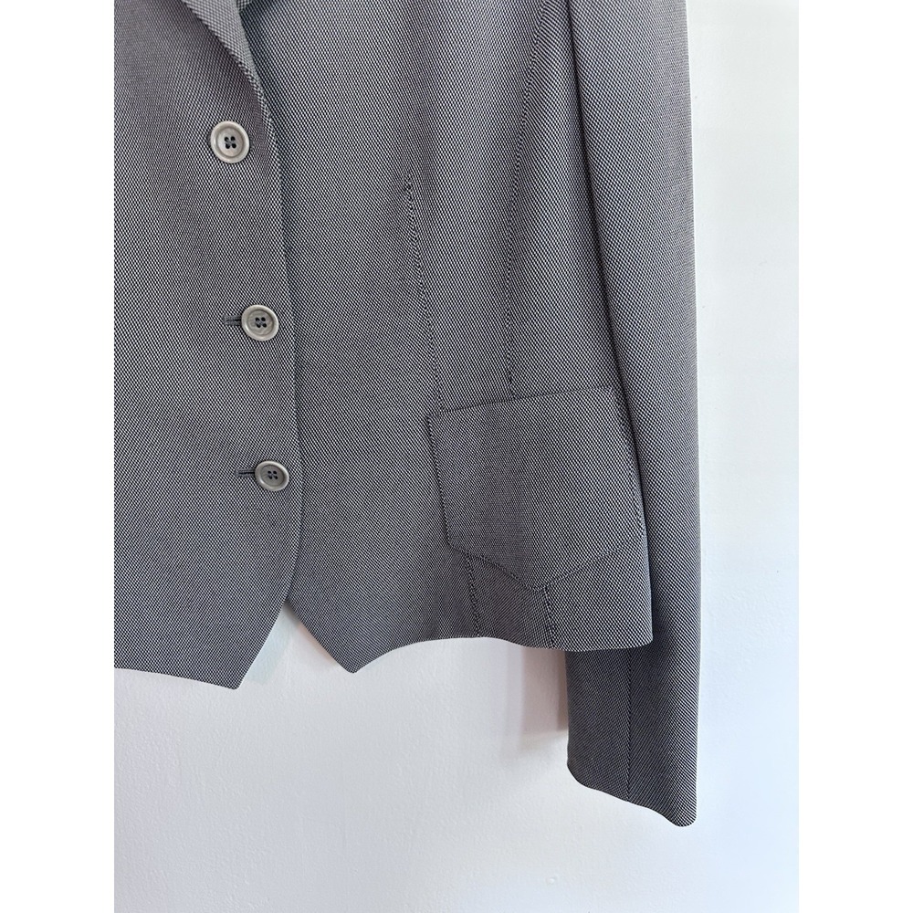 [FLAW] Armani Collezioni Womens Grey Blazer Size 44 / MEDIUM Structured Jacket - Picture 3 of 16